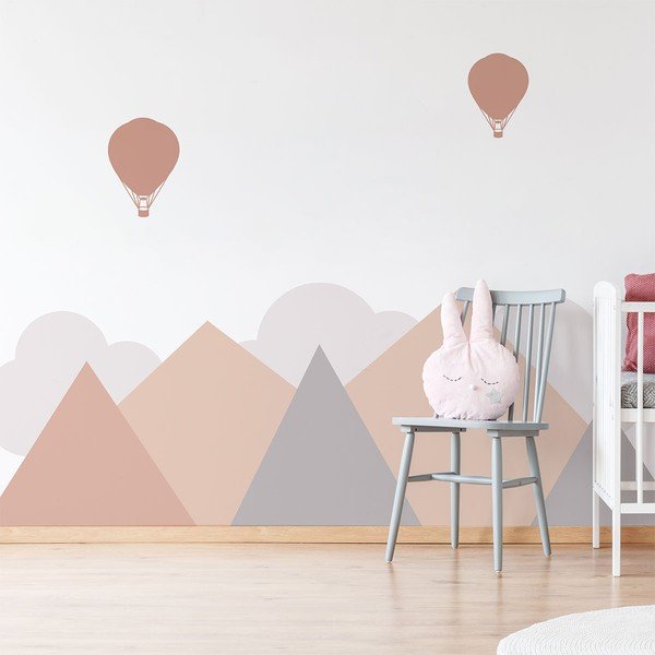 Adesivo murale per bambini Montagne scandinave giganti Stoccolma, 180 x 60 cm - Ambiance-image-1