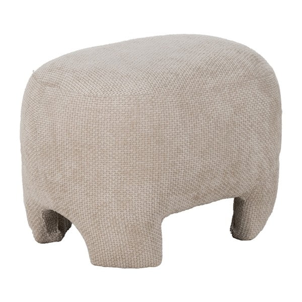 Poggiapiedi beige con rivestimento in ciniglia – Ixia