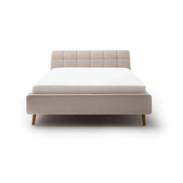 Letto matrimoniale imbottito beige con contenitore con rete inclusa 180x200 cm Mila – Meise Möbel-image-3