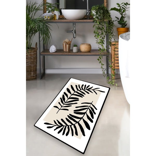 Tappetino da bagno nero e beige 70x120 cm Casting - Foutastic-image-1