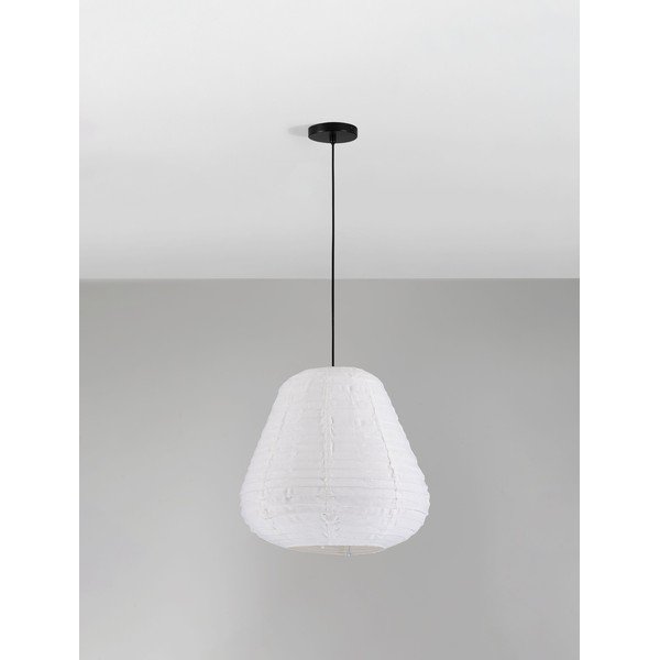 Lampadario bianco in lino ø 50 cm Linnet – Nova Luce-image-4