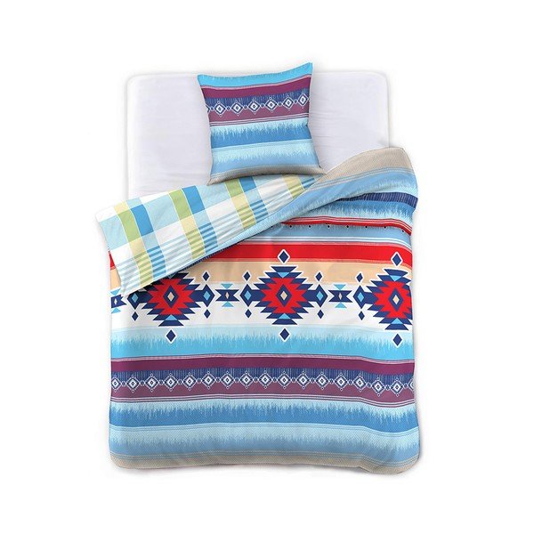 Biancheria per letto singolo in cotone azteco, 135 x 200 cm - DecoKing