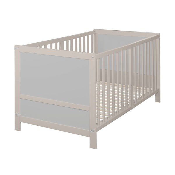 Lettino grigio chiaro con altezza regolabile 70x140 cm Easy Sleep – Roba-image-2