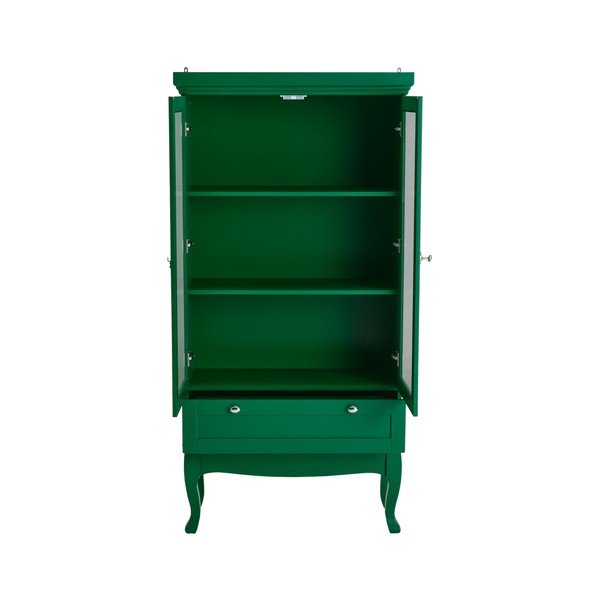 Vetrina verde in MDF da appendere 85x170,5x35 cm Prato – Ellos Home-image-4