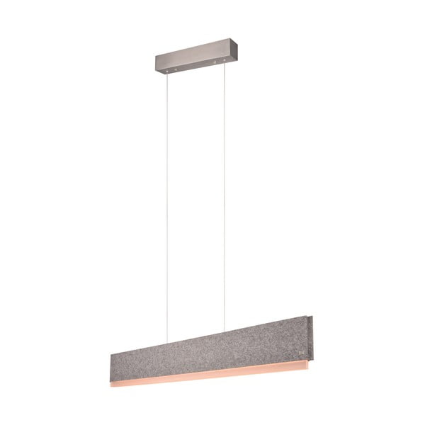 Apparecchio a sospensione LED grigio con comando vocale/app mobile con paralume in tessuto Cicara - CINQUE-image-3