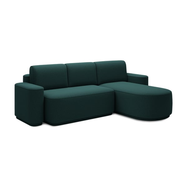 Divano angolare verde allungabile/con contenitore (con penisola a destra/con chaise lounge) e rivestimento in ciniglia Aurumm – ELTAP-image-2
