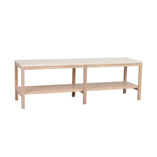 Consolle bianca con piano in pietra 140x40 cm Orwel - Rowico-image-2