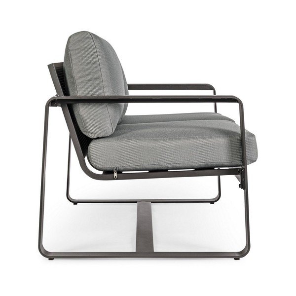 Divano da giardino grigio in alluminio Merrigan   – Bizzotto-image-3