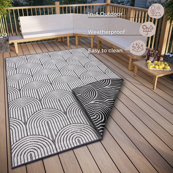 Tappeto da esterno bianco e nero 120x170 cm Pangli Black - Hanse Home-image-3