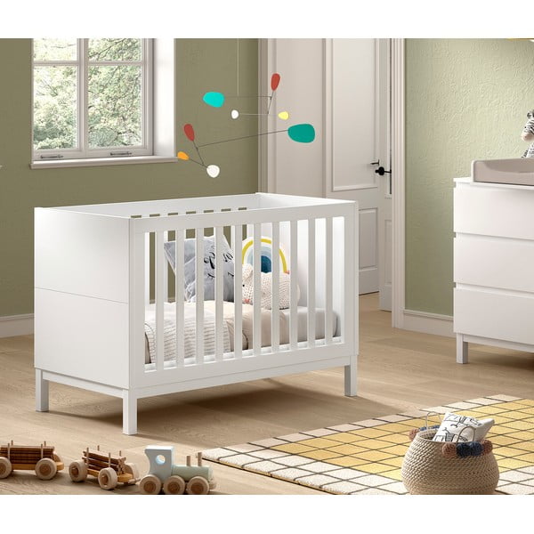 Lettino bianco in pino massiccio 60x120 cm Eva – Vipack-image-1