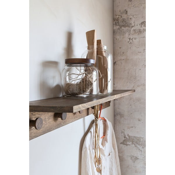 Appendiabiti da parete in rovere marrone con ripiano 90 cm Showcase - Mette Ditmer Denmark-image-2