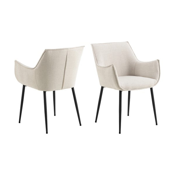 Sedia da pranzo color crema in imbottito Bonita – Actona-image-3