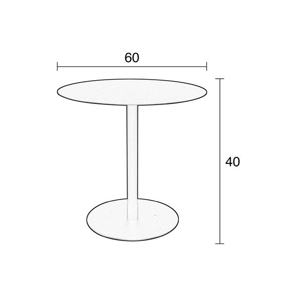 Tavolino da salotto rotondo nero in metallo ø 60 cm Snow – Zuiver-image-4