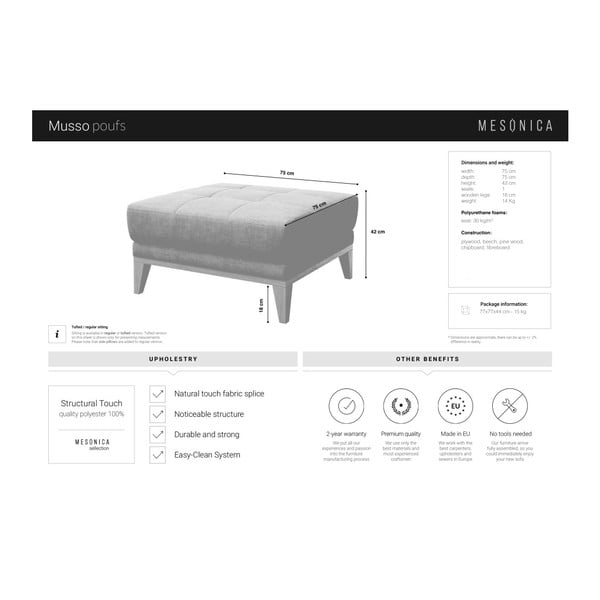 Pouf grigio antracite Musso - MESONICA-image-3