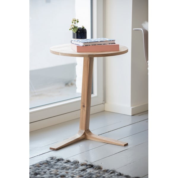 Tavolino rotondo in legno massiccio di acacia ø 40 cm Acina - Wenko-image-2