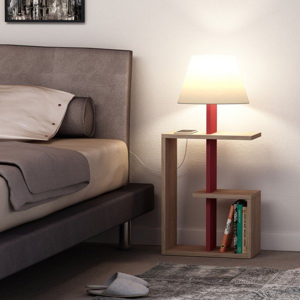 Lampada a stelo rosso scuro Saly - Homitis-image-1