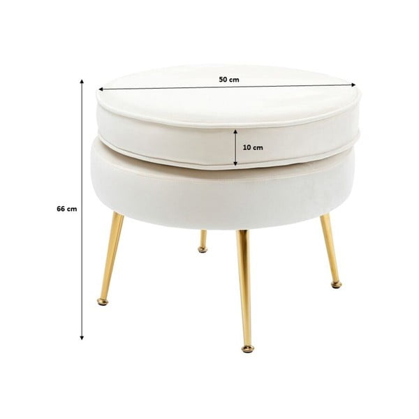 Poggiapiedi in velluto bianco Water Lily - Kare Design-image-3
