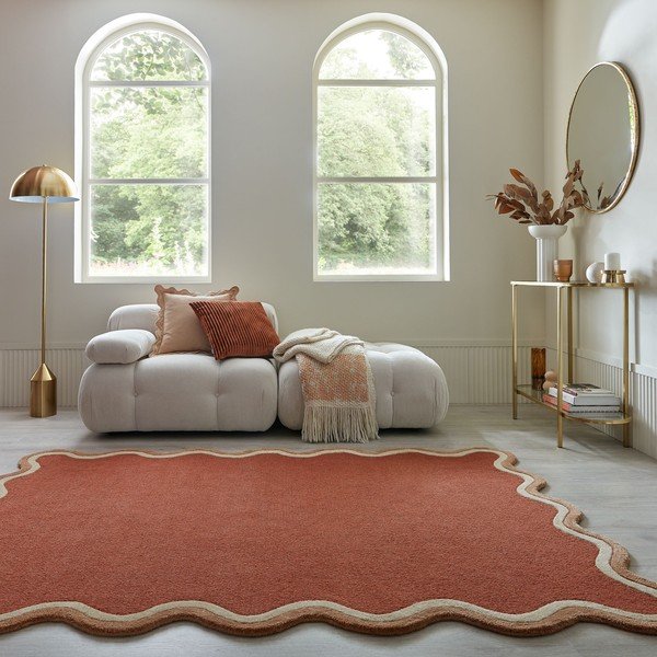 Tappeto color terracotta in misto lana tessuto a mano 200x290 cm Rivo Wool – Flair Rugs-image-1