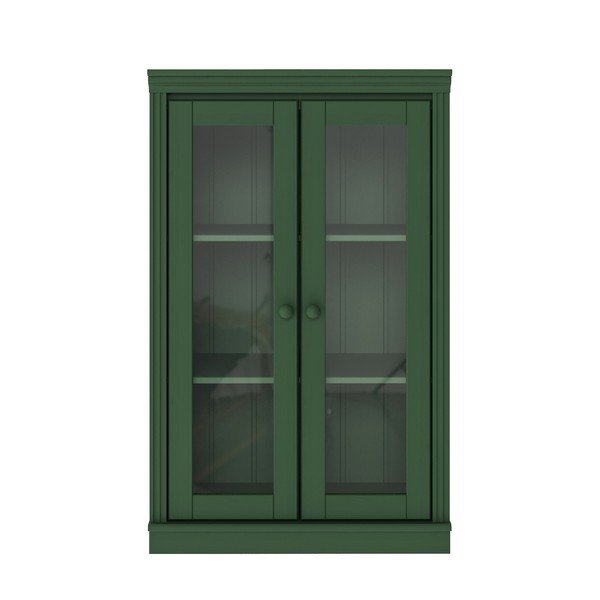 Vetrina verde in pino massiccio 74x118x35 cm Anita – Støraa