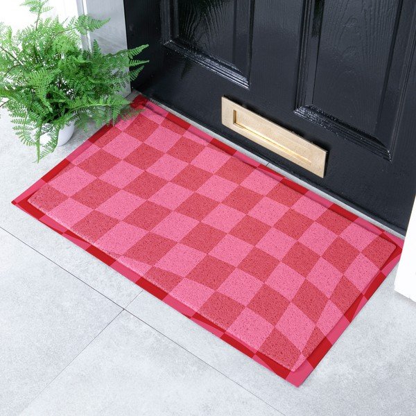 Zerbino in plastica riciclata 40x70 cm Wavy Checkerboard  – Artsy Doormats-image-1