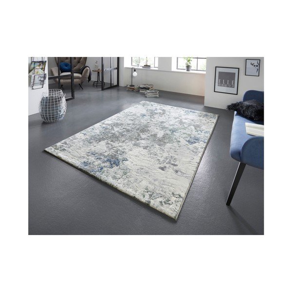 Tappeto azzurro e crema Arty Fontaine, 80 x 150 cm - Elle Decoration-image-1