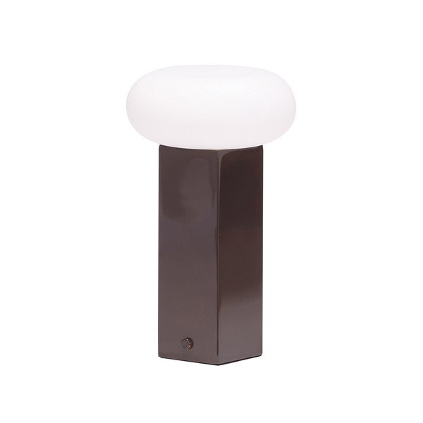 Lampada da tavolo LED marrone in metallo con paralume in vetro con intensità regolabile (altezza totale 20 cm) Low – Hübsch
