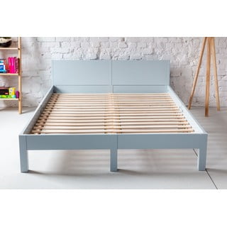 Letto matrimoniale bianco in legno di faggio con griglia 140x200 cm Dabi - Ragaba