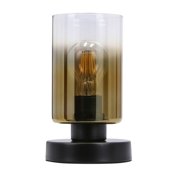 Lampada da tavolo nera con paralume in vetro (altezza 20 cm) Aspra - Candellux Lighting