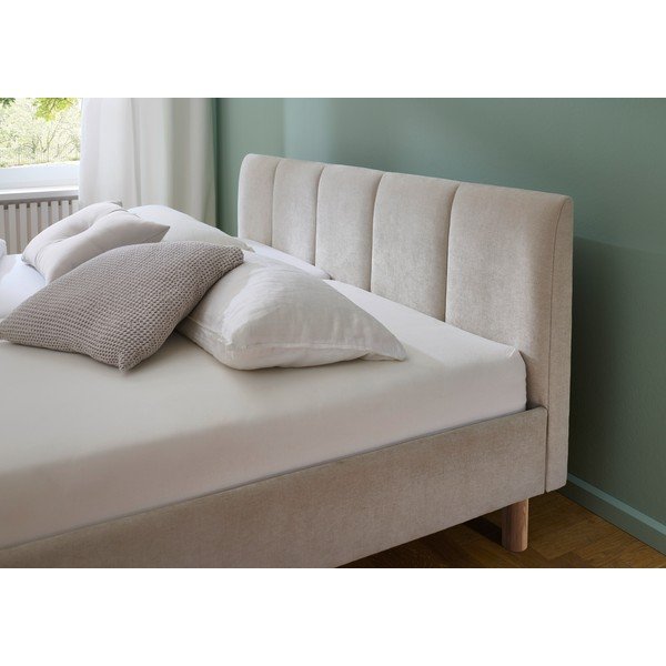 Letto matrimoniale imbottito beige rete non inclusa 180x200 cm Joker – Meise Möbel-image-2