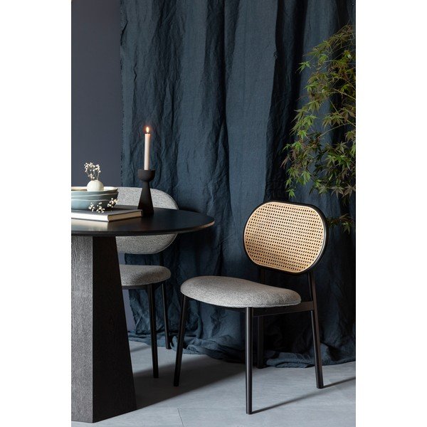 Sedia da pranzo in rattan grigio Spike - Zuiver-image-1