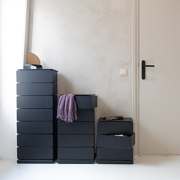 Cassettiera nera in metallo 37x99x26 cm Joey – Spinder Design-image-3