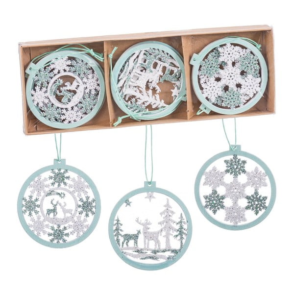 Decorazioni per albero di natale in set in legno 6 pz ø 8 cm – Casa Selección-image-1