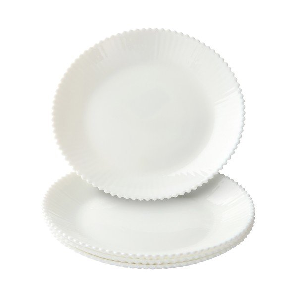 Set di piatti da dolce bianchi in vetro 4 pz ø 17,5 cm Alessia – Jotex
