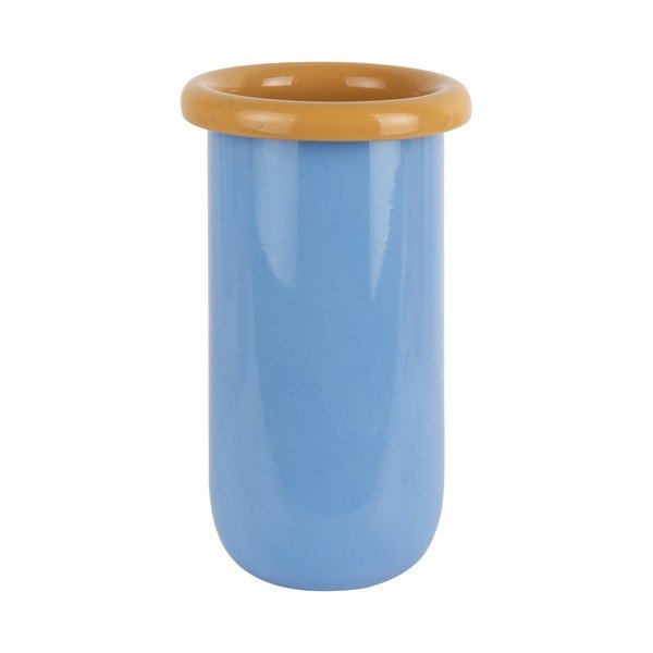 Vaso blu in vetro (altezza totale 25 cm) Plegado  – PT LIVING