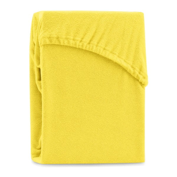 Lenzuolo elastico giallo per letto matrimoniale Siesta, 220/240 x 220 cm Ruby - AmeliaHome