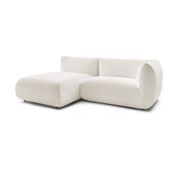 Divano angolare in velluto a coste bianco (angolo sinistro) Lecomte - Bobochic Paris-image-3