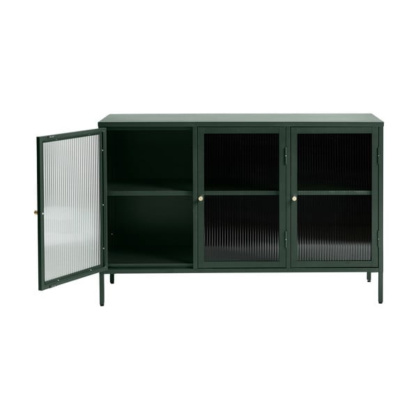 Vetrina in metallo verde Bronco, altezza 85 cm - Unique Furniture-image-4