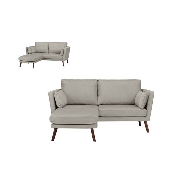 Divano a tre posti Elena, beige chiaro, con lettino nell'angolo a sinistra - Mazzini Sofas-image-3