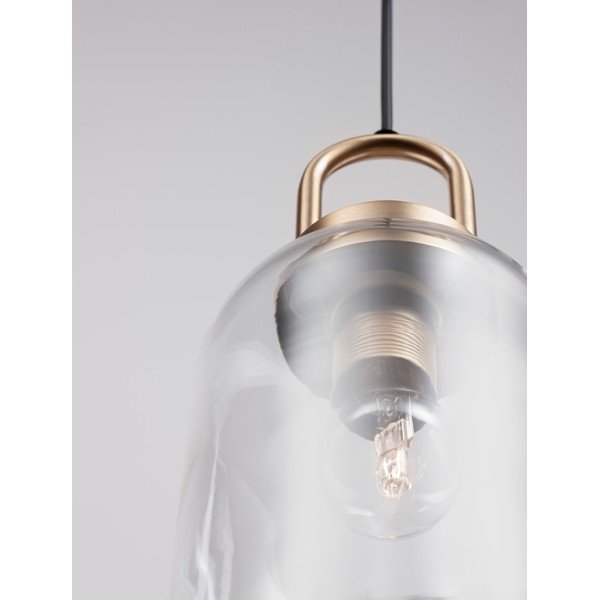 Lampadario color ottone in vetro con paralume in vetro ø 15,5 cm Irvine – Nova Luce-image-2