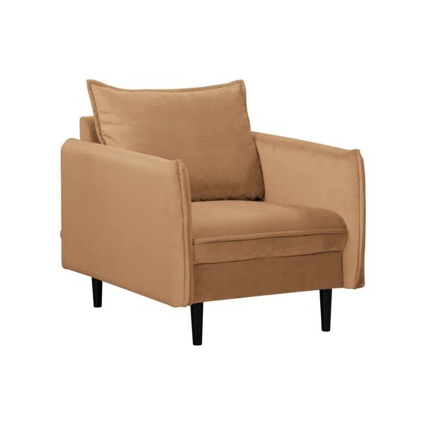 Poltrona marrone con rivestimento in velluto Juli – Ropez