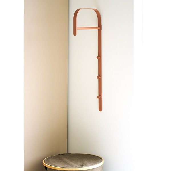 Stand appendiabiti marrone cognac in metallo da parete 30x80x3 cm Gresto – House Nordic-image-1
