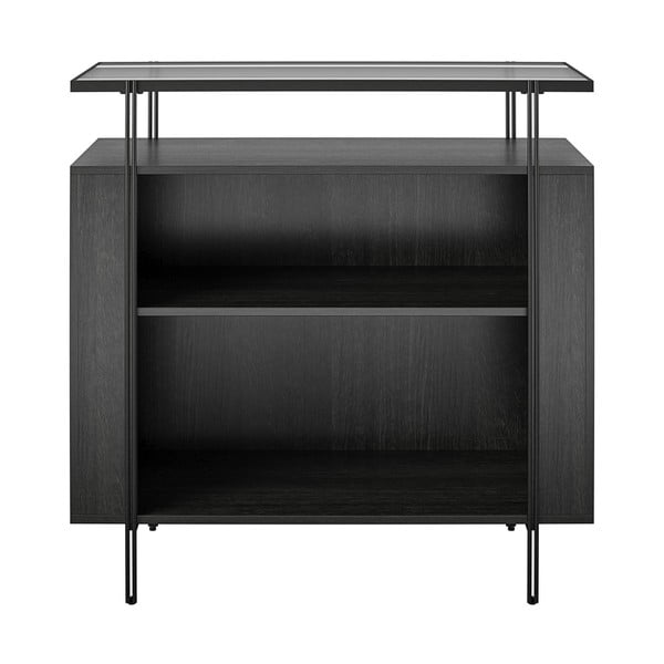 Cassettiera bassa nera in rovere 90x90 cm Wainwright - Støraa-image-2