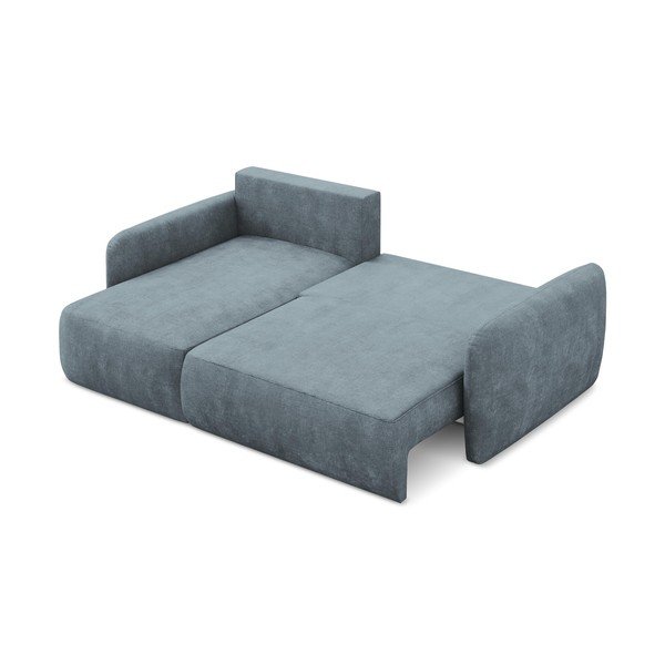 Divano angolare blu polveroso allungabile/con contenitore (con penisola a sinistra/con chaise lounge) con rivestimento in ciniglia Lilo – Makamii-image-4
