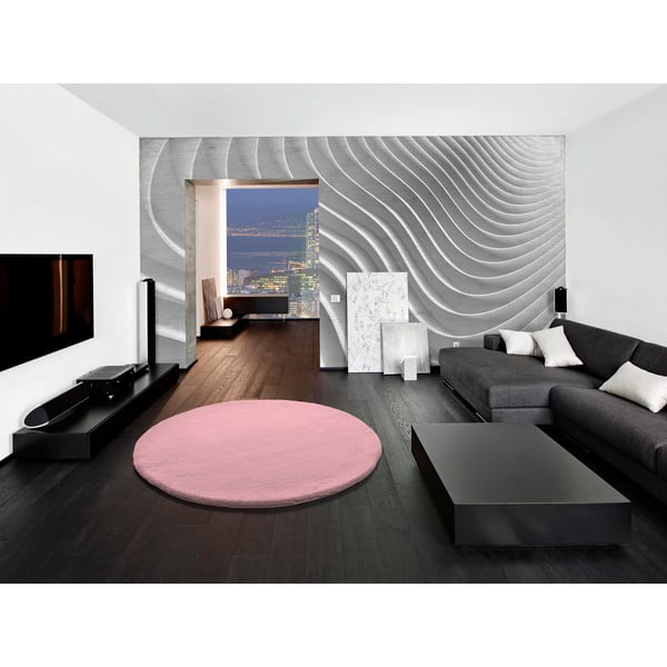 Tappeto rosa , Ø 120 cm Fox Liso - Universal-image-1