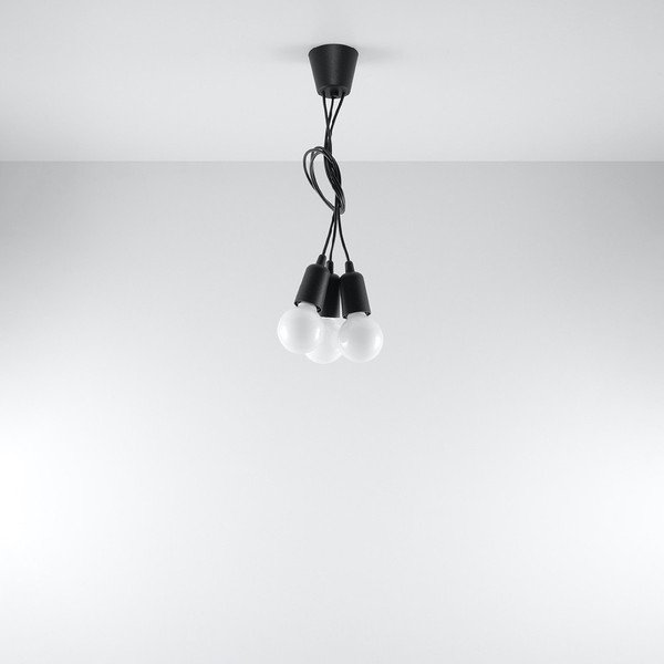 Lampada a sospensione nera 15x15 cm Rene - Sollux-image-3