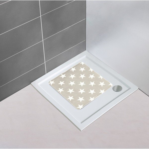 Tappeto da bagno antiscivolo grigio e beige Stars, 54 x 54 cm - Wenko-image-1