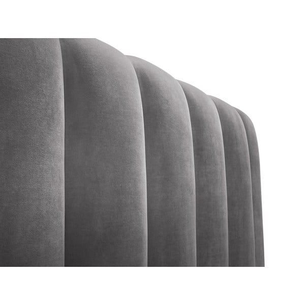 Letto matrimoniale imbottito grigio con contenitore con griglia 180x200 cm Kelp - Micadoni Home-image-4