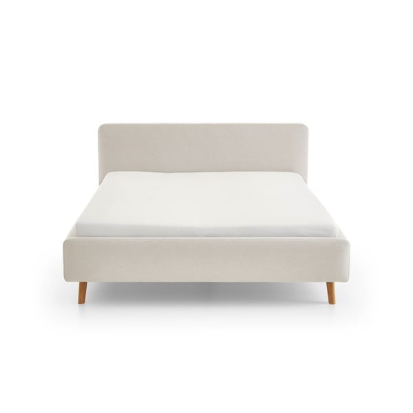 Letto matrimoniale imbottito color crema rete non inclusa 160x200 cm Mattis – Meise Möbel-image-3