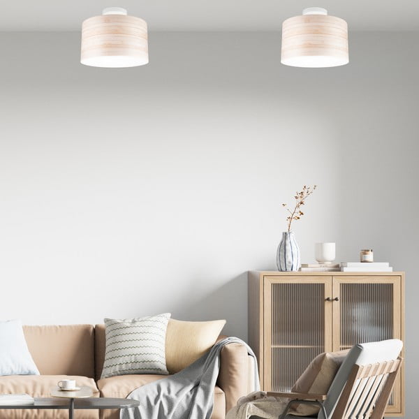 Lampada da soffitto marrone chiaro con paralume in tessuto ø 35 cm Print - LAMKUR-image-1