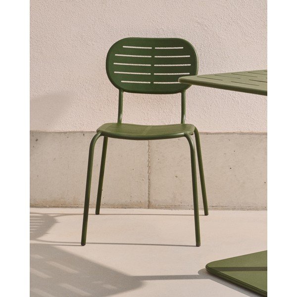 Sedia da giardino in metallo verde scuro Brai - Kave Home-image-1